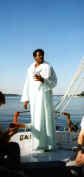 Nubian boatman, felucca sailboat