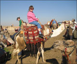 Kate on her camel, Giza