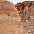 Nabataean inscriptions on rocks in Wadi Rum, Jordan