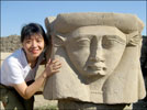 Ann with Hathor at Dendera